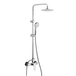 Columna de ducha telescópica monomando con rociador Ø230 mm - TITANIUM - 187802RP230 - Ramonsoler - Acabado: Cromado