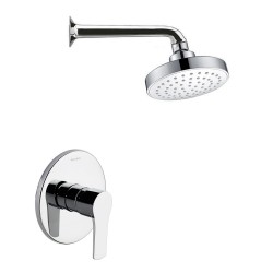 Grifería monomando de ducha empotrado 1 vía con rociador 120mm  - Titanium - K1818016 - Ramón Soler - Acabado: Cromado