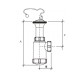 Sifón botella con válvula extensible, tapón y cadena R-54 - RIUVERT