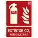 Placa de señalización para extintor CO2