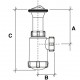 SIfón botella con salida horizontal con válvula extensible y tapón R-11 - RIUVERT