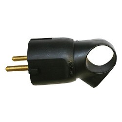 Clavija 2P+TT 16A negra con anillo tirador - LEGRAND