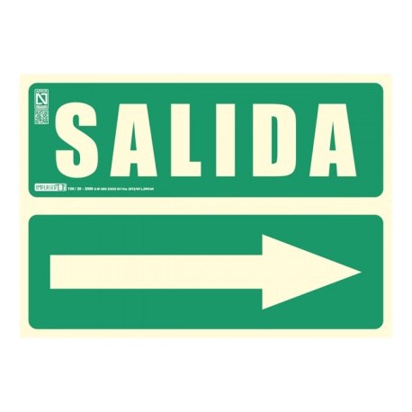 PLACA SEÑAL SALIDA DCH 29,7X21