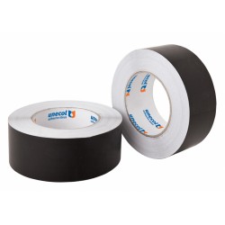 Rollo de cinta de aluminio negro 50 m x 50 mm. 50 micras - UNECOL