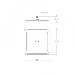 Rociador cuadrado metálico 300 mm - GROHE