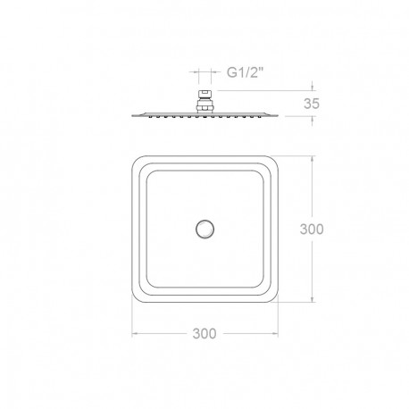 Rociador cuadrado metálico 300 mm - GROHE