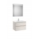 Pack (mueble base de dos cajones, lavabo central y espejo LED) THE GAP - ROCA