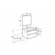 Pack (mueble base de dos cajones, lavabo central y espejo LED) THE GAP - ROCA