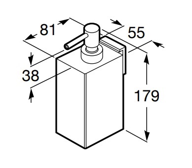 Medidas del dosificador de pared RUBIK - ROCA