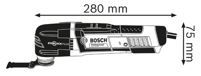 Medidas de la multiherramienta GO 30-28 Professional - BOSCH