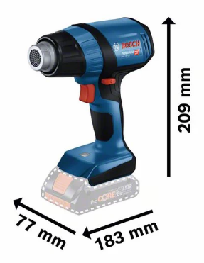 Medidas del decapador por aire a batería GHG 18V-50 Professional - BOSCH