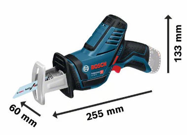 Medidas de la sierra de sable de batería GSA 12V-14 Professional - BOSCH