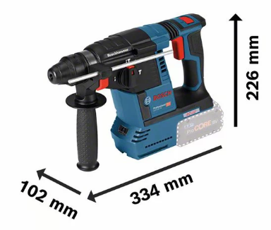 Medidas del martillo perforador SDS plus GBH 18V-26 Professional de BOSCH