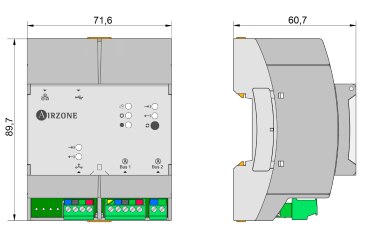 Medidas del servidor web cloud con acceso Wi-Fi dual 2.4/5 GHz o Ethernet - AIRZONE