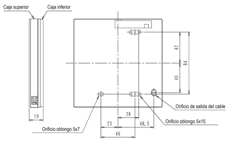 Medidas del mando a distancia con cable para climatización - DAIKIN