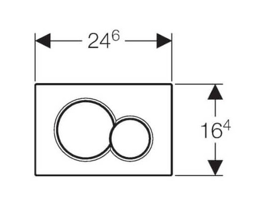 Medidas del pulsador de descarga doble para cisternas empotradas Sigma01 - GEBERIT