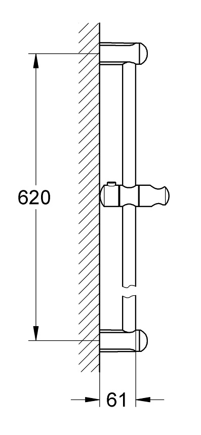 Medidas de la barra de ducha de 60 cm TEMPESTA - GROHE