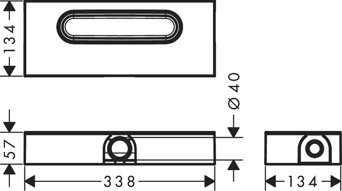 Medidas del set básico para desagüe de ducha para instalación plana - HANSGROHE