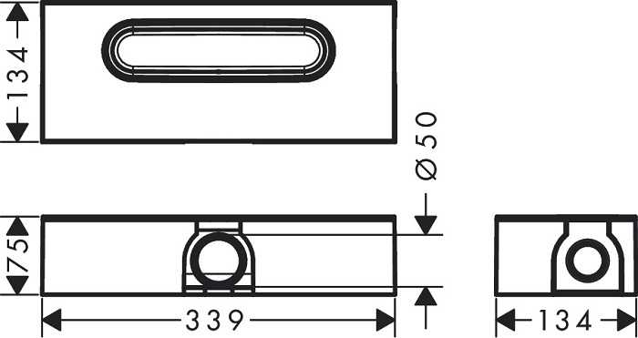 Medidas del set básico para desagüe de ducha para instalación estándar - HANSGROHE