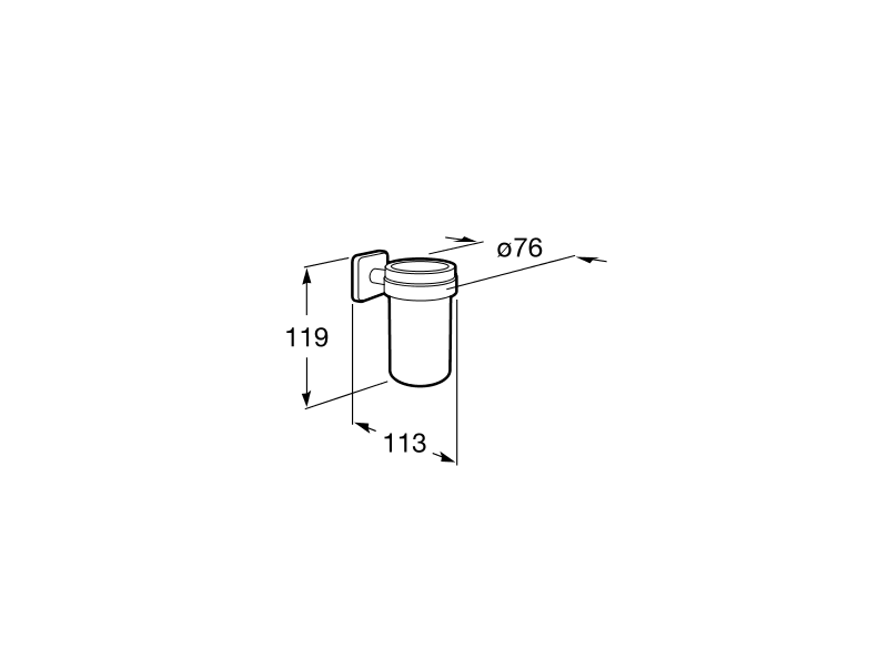 Medidas del portavaso para baño de pared VICTORIA - ROCA