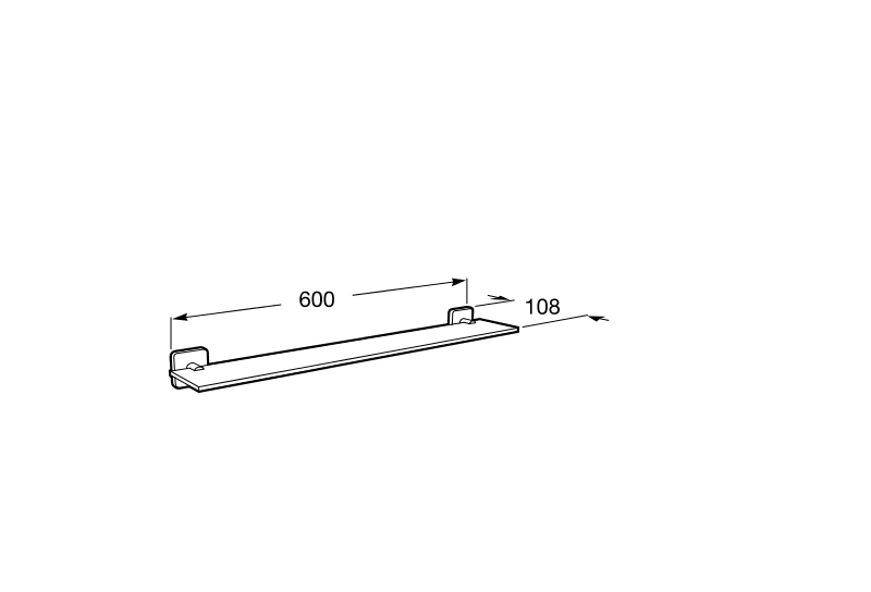 Medidas de la repisa para baño 600 x 50 VICTORIA - ROCA