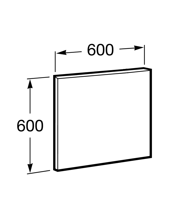 Medidas del espejo para baño UNIK VICTORIA 600 x 600 - ROCA