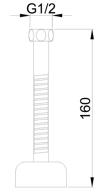 Medidas del enlace recto flexible para urinario - NOFER