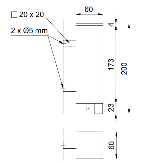 Medidas del dosificador de jabón líquido vertical manual de 300 mL INOX - NOFER