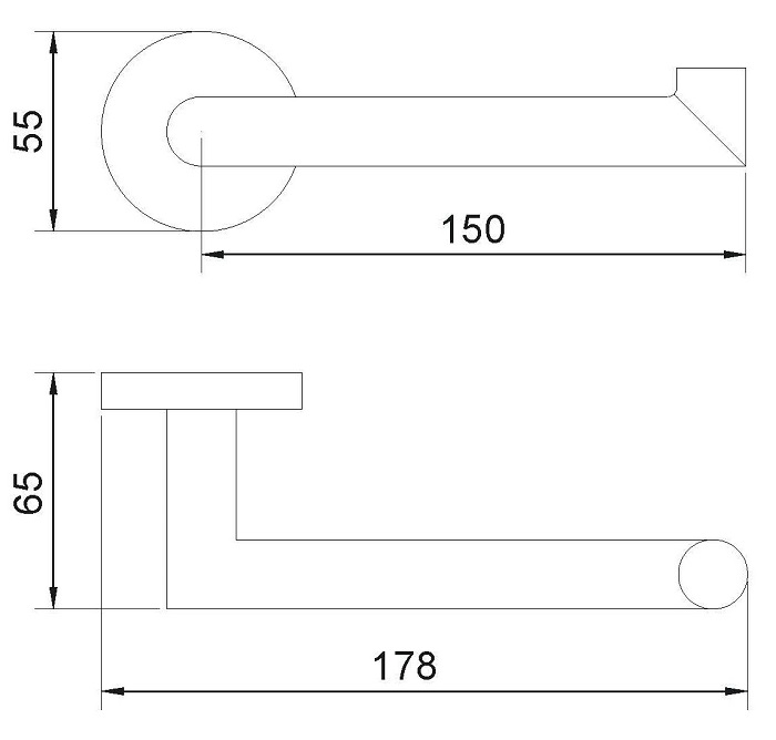 Medidas del portarrollos negro de papel higiénico NIZA - NOFER