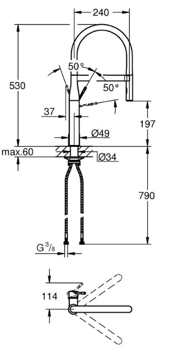 Dimensiones del grifo Grohe Essence