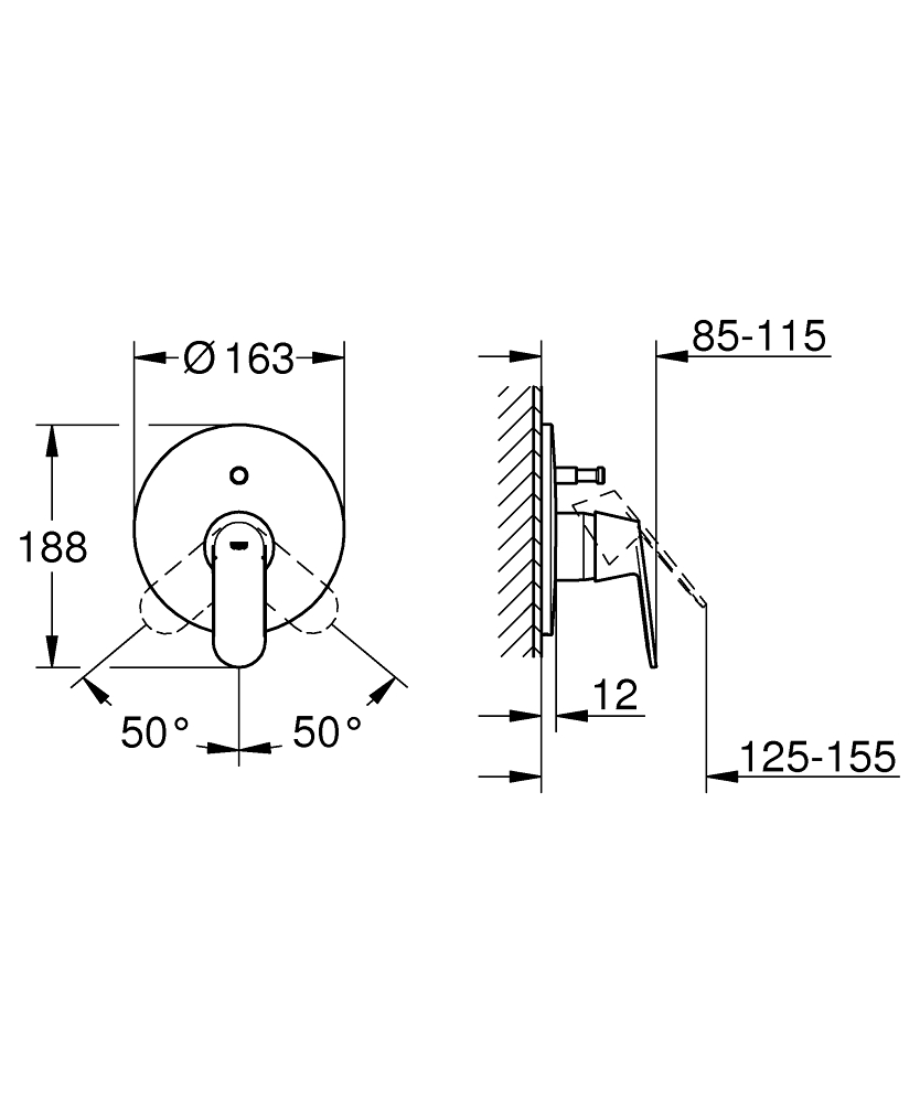 Grifo monomando para bano y ducha EUROSMART COSMOPOLITAN - GROHE