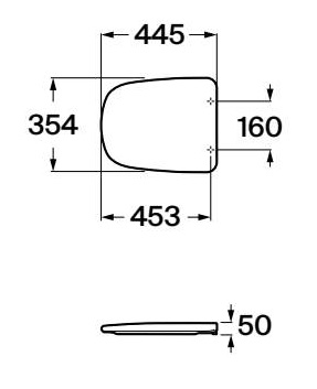 Medidas de la tapa y asiento para inodoro VERONICA - ROCA
