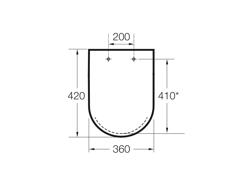 Medidas de la tapa y asiento para inodoro HALL - ROCA