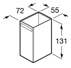 Medidas del vaso de encimera RUBIK - ROCA
