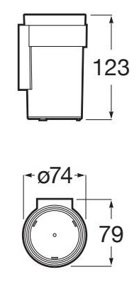 Medidas del vaso de pared VICTORIA - ROCA