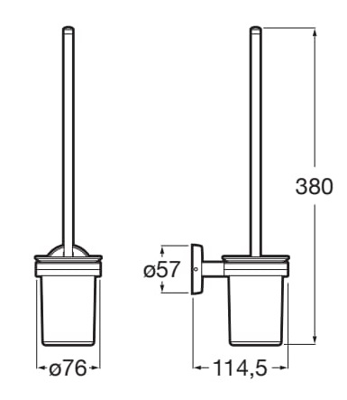 Medidas del escobillero de pared TWIN - ROCA