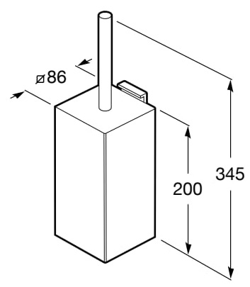 Medidas del escobillero de pared RUBIK - ROCA