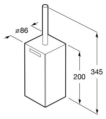 Medidas del escobillero de suelo RUBIK - ROCA