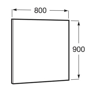 Medidas del espejo rectangular 800x900 mm LUNA - ROCA
