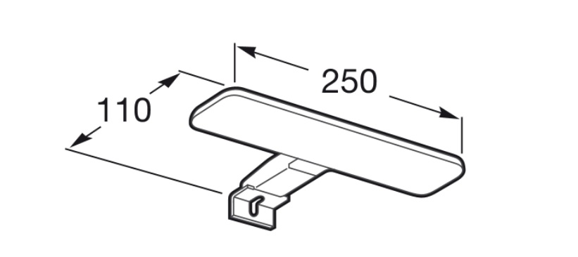 Medidas del aplique LED 6W para espejo STARLIGHT - ROCA