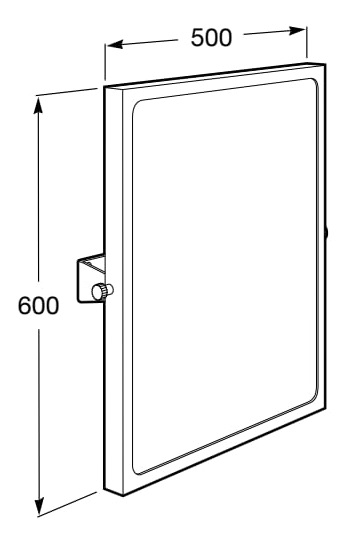 MEdidas del espejo de baño reclinable COMFORT ACCESS - ROCA