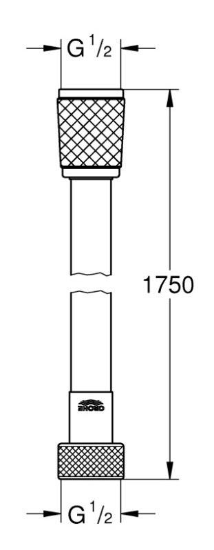 Medidas del flexo de ducha de 1750 mm RELEXAFLEX - GROHE