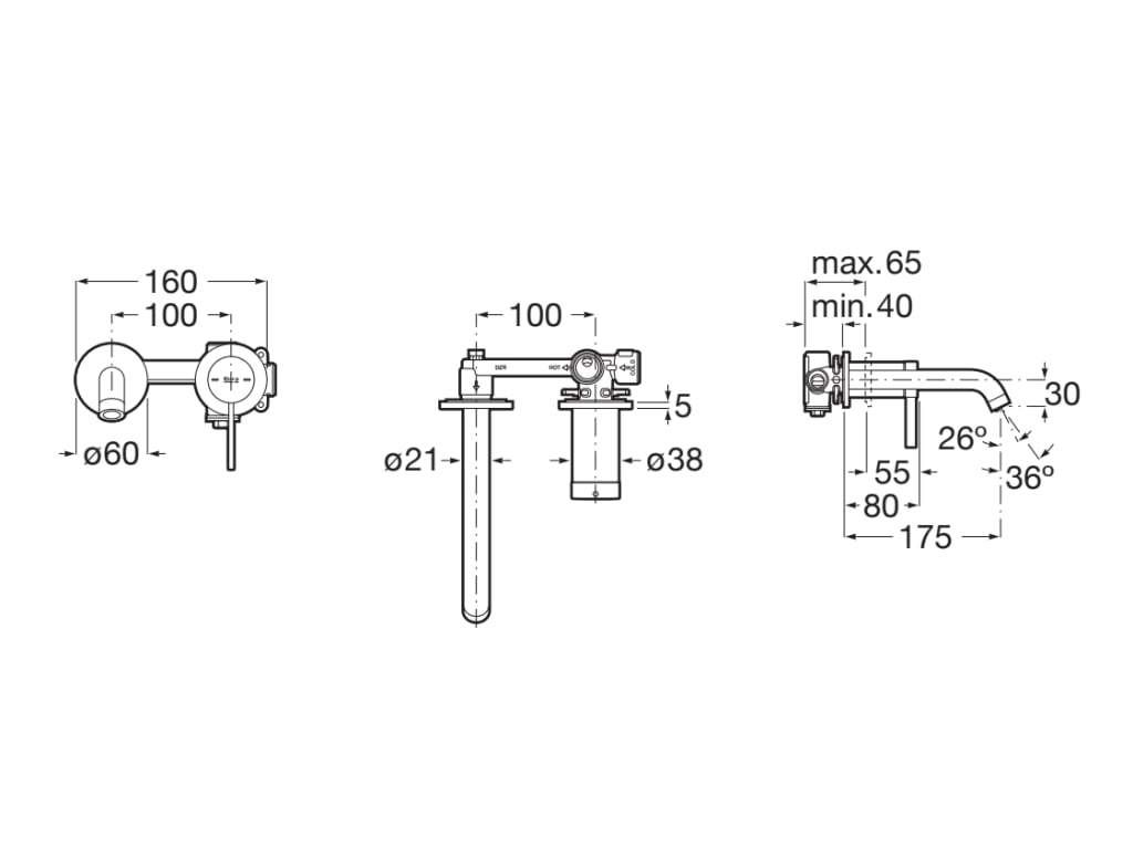 Grifo monomando empotrable para lavabo ONA - ROCA