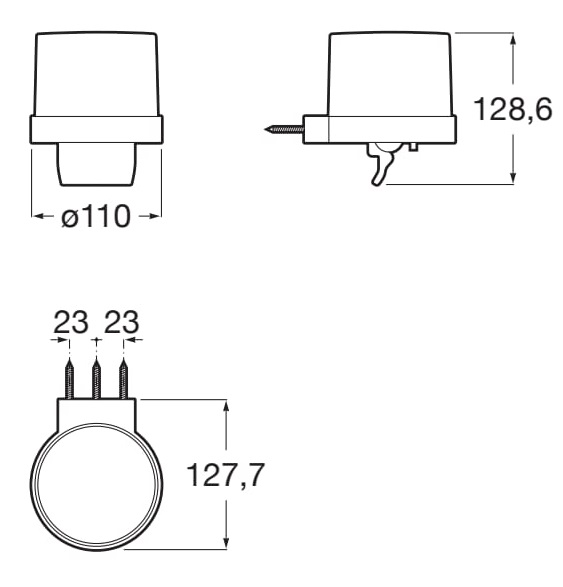 Medidas del dosificador de pared ROUND HOTELS - ROCA