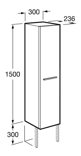Medidas de la columna de pared wengué VICTORIA BASIC - ROCA
