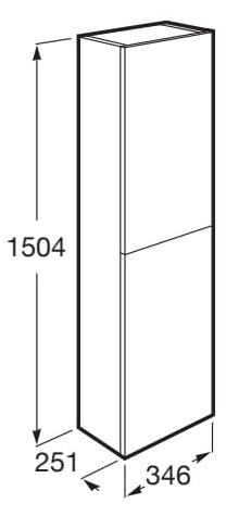 Medidas del mueble módulo de columna THE GAP - ROCA