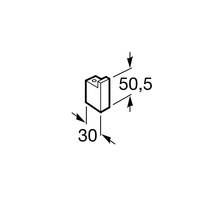 Medidas de la percha para baño 50,5 x 30 NUOVA - ROCA