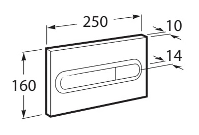 Medidas de la placa de accionamiento con descarga dual PL1 DUAL (ONE) - ROCA