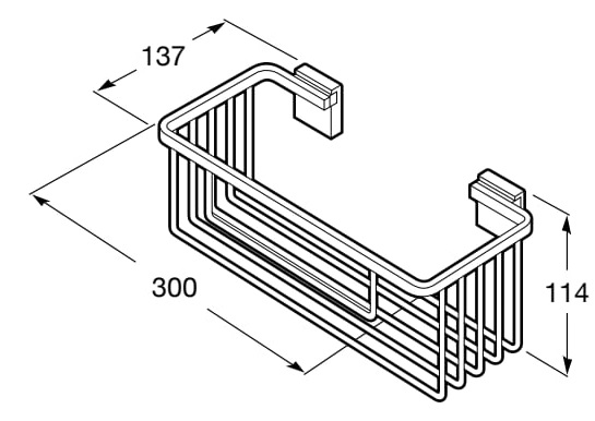 Medidas del contenedor de rejilla para pared RUBIK - ROCA