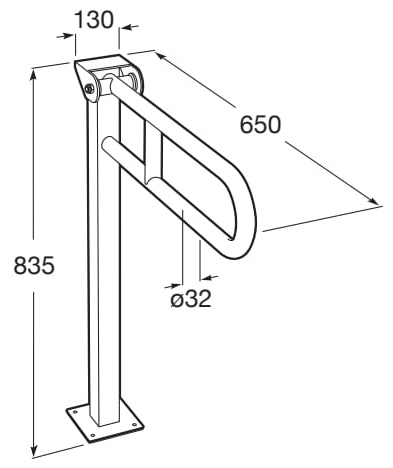 Medidas del asa de baño abatible COMFORT ACCESS - ROCA
